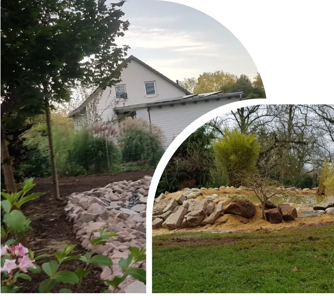 Gartenanlage mit Kiesbeet und Rasen von Ludwig Garten- und Landschaftsbau